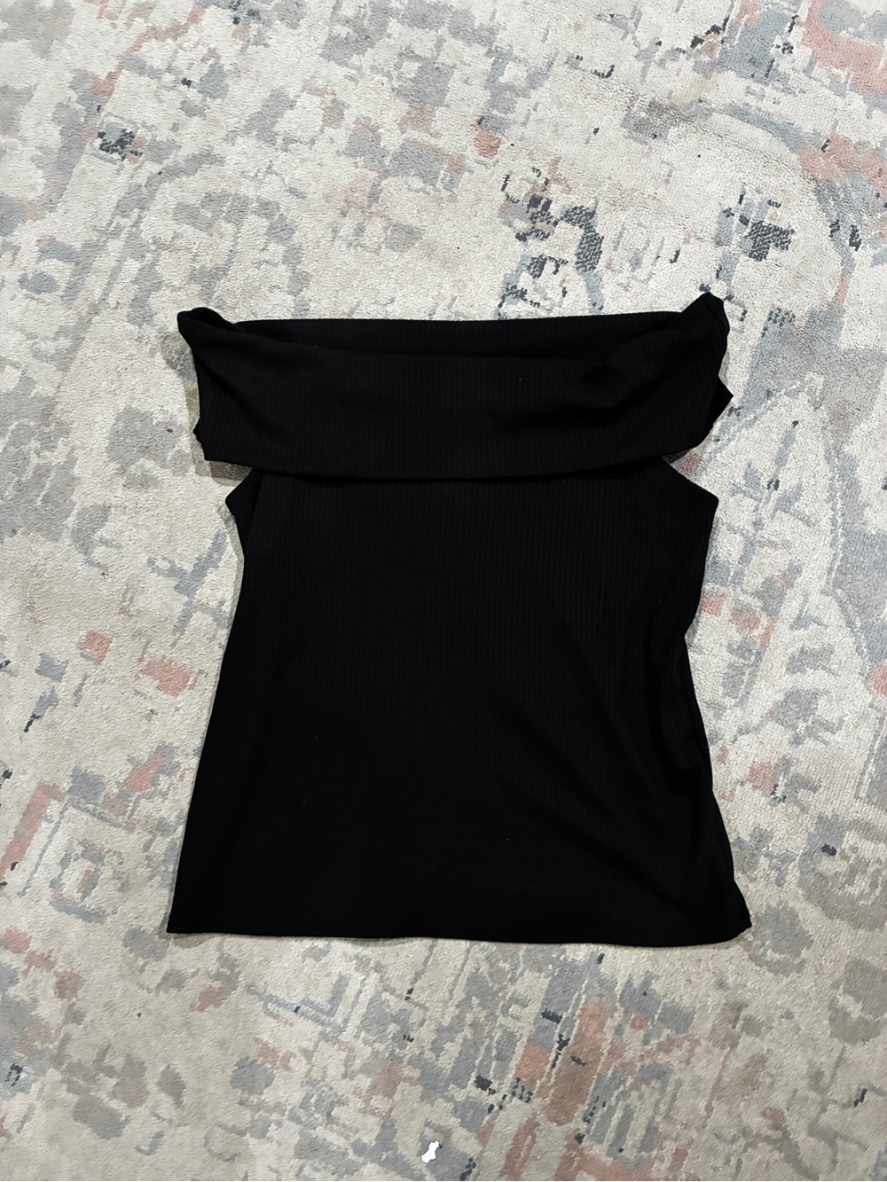 a new day Black Off-Shoulder Ribbed Camisole